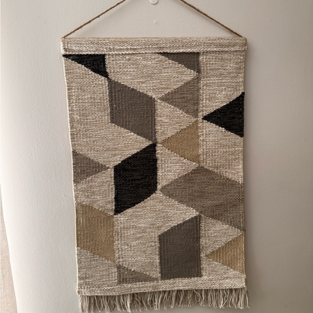 Modern Geometric Tapestry in Earthy Tones